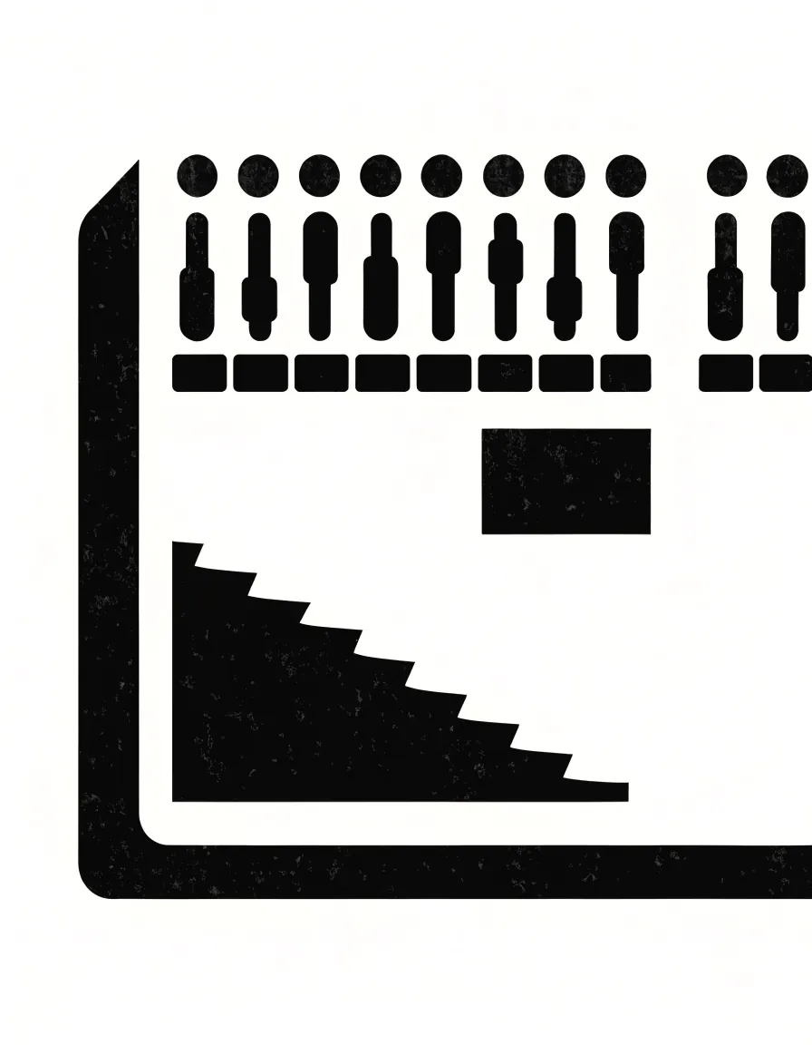 Risograph illustration of a sampler with a pad grid pulling in fragments of a broken vinyl record.